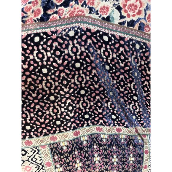 ANTHROPOLOGIE Frida Akemi + Kin Burnout silk Velvet Kimono tunic O/S Multi clr - Picture 8 of 16